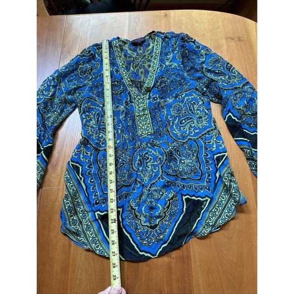 Hale Bob Cabana Cover Up Tunic Beaded Size Small Semi Sheer - Picture 6 of 10
